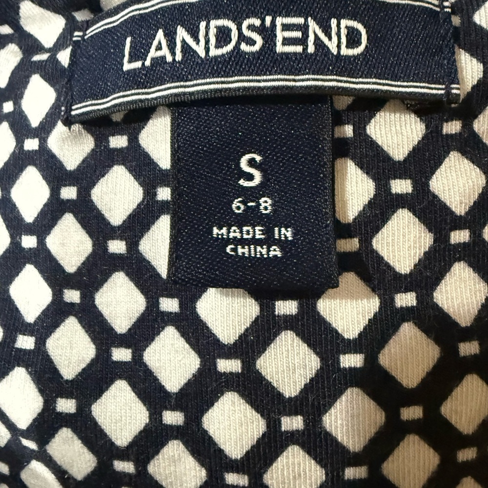 Lands' End Navy and White Sleeveless V-Neck dress Size S - Picture 5 of 5